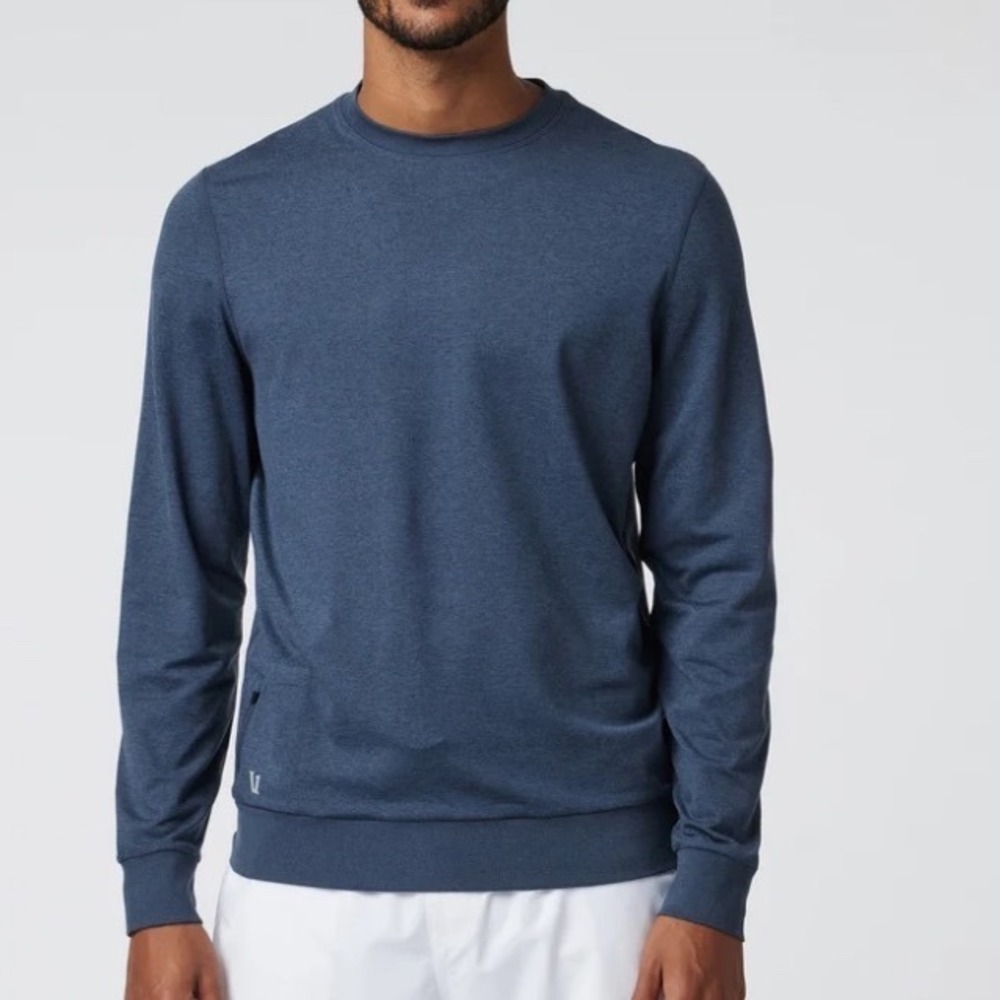 Vuori Ponto Performance Crewneck Azure Heather Blue